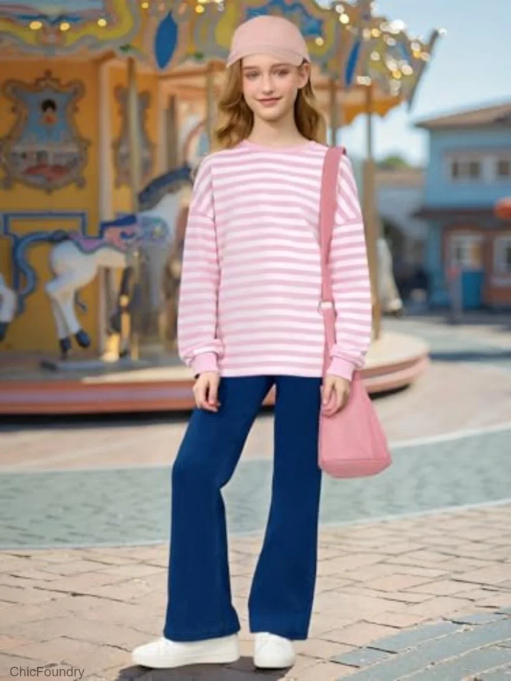 Girls Flare Jeans Bell Bottom Athletic Stretch Cotton Blend Kids Denim Pants